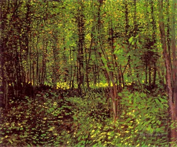 ウッズ Painting - 木と下草 フィンセント・ファン・ゴッホの森